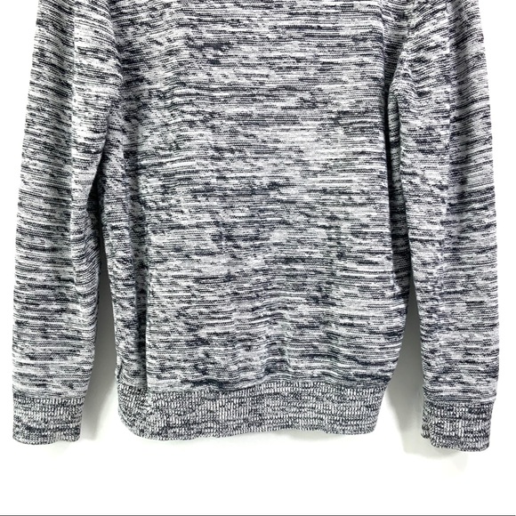 EXPRESS Pullover Drawstring Sweater Sweatshirt Knit Black White Medium J7 - Picture 7 of 7